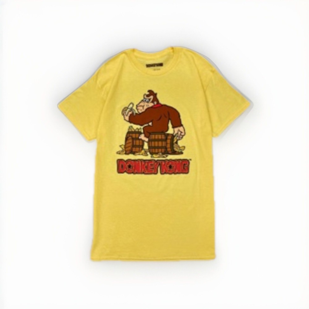 New Nintendo Donkey Kong Short Sleeve Graphic T-Shirt -Yellow Mens Size L